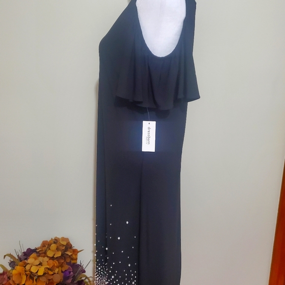 Dress Barn Black Party Dress Cold Shoulder Style. Size M. NWT. - Picture 4 of 9